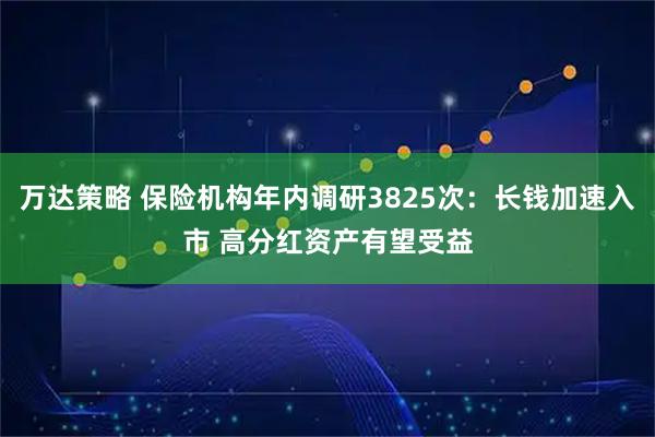 万达策略 保险机构年内调研3825次：长钱加速入市 高分红资产有望受益