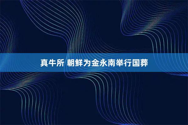 真牛所 朝鲜为金永南举行国葬